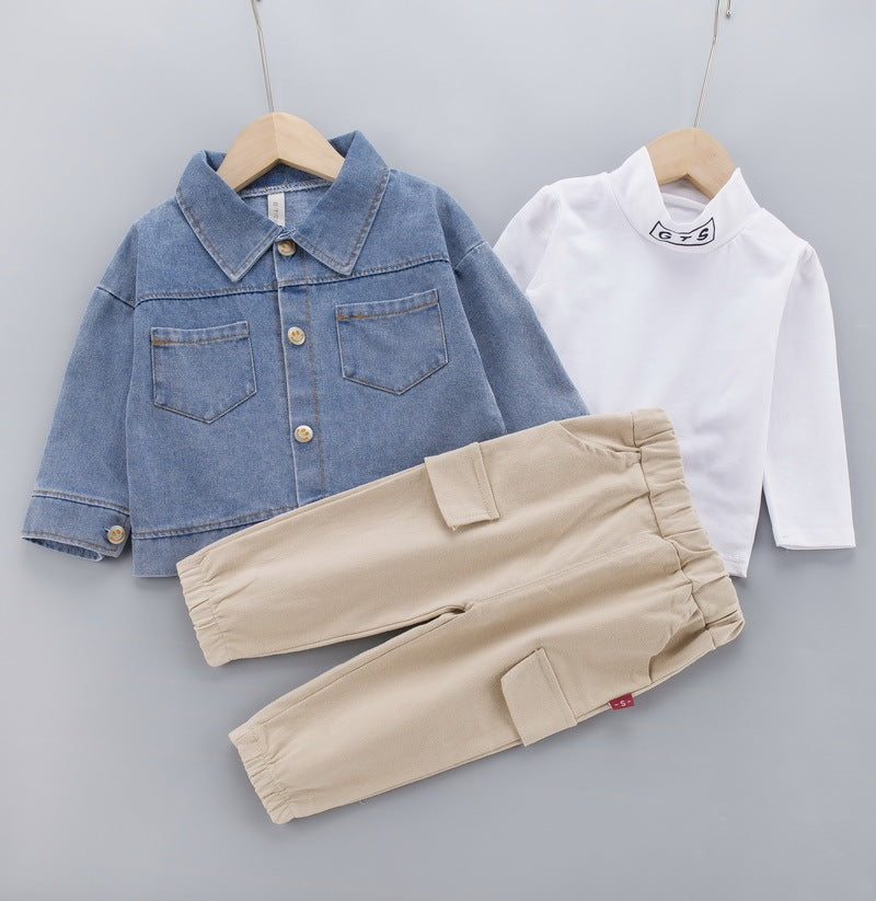 Three-Piece Baby Denim Jacket Set