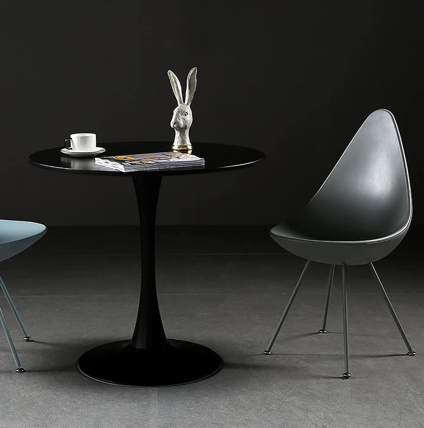 Modern Round Dining Table - Black