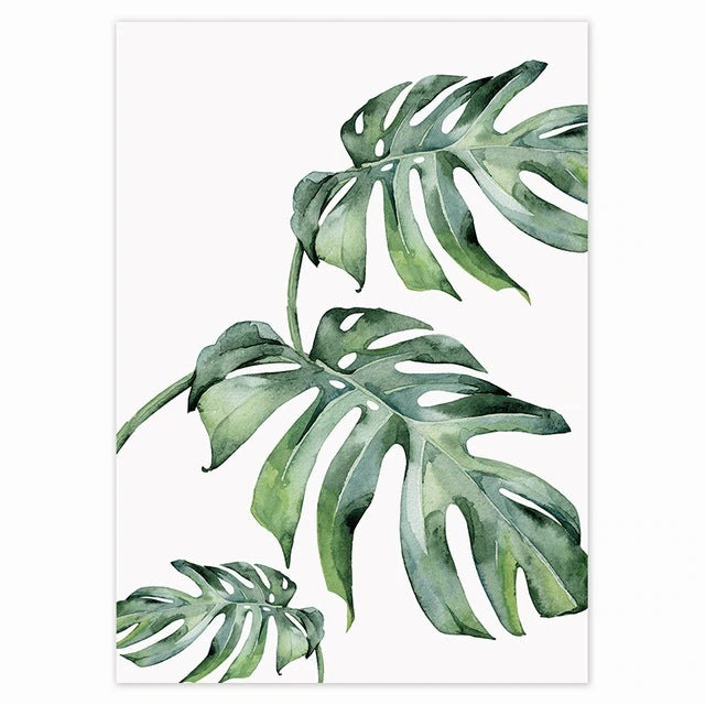 Green Plant Wall Art – Sofa Background Hanging Canvas Painting Mural
