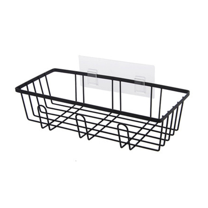 Bathroom Wall Rack – Wall-Mounted Storage Shelf with Hooks