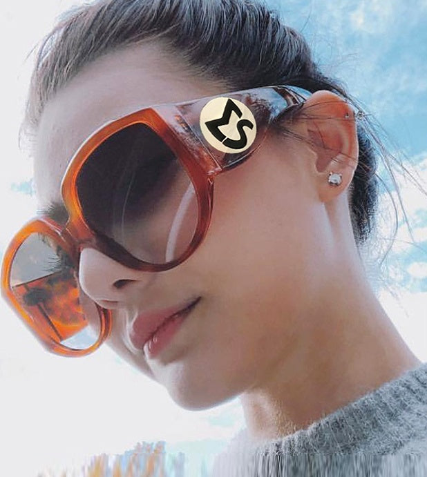 Oversized Round Women’s Sunglasses with Olive Frames
