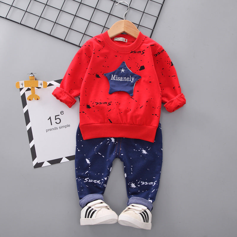Boys' Cotton Lacquered Star Long-Sleeve Suit