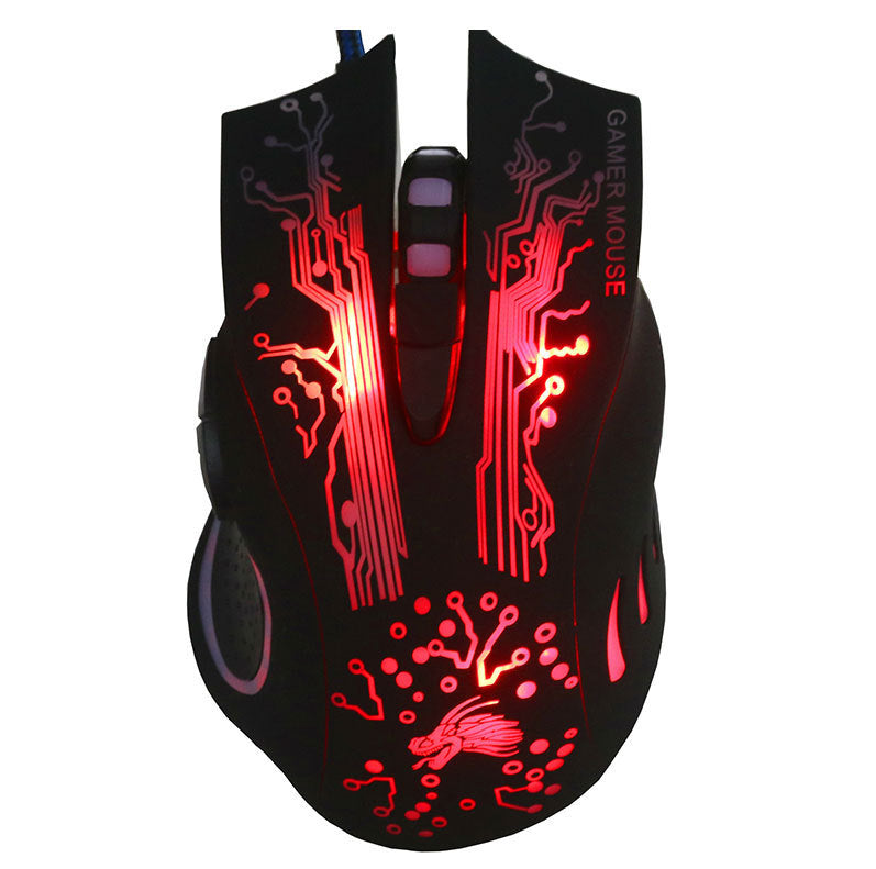 Wired Gaming Mouse – 5500 DPI, 7 Buttons, 7-Color LED Backlit USB Optical for PC & Laptop