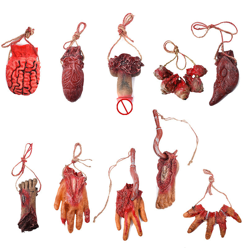 Halloween Broken Limb Pendant – Scary Hanging Prop for Haunted House and Scene Decoration