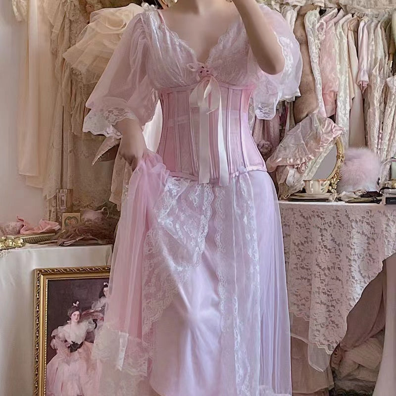 Women's Fashion Loungewear Mesh Two-piece Set