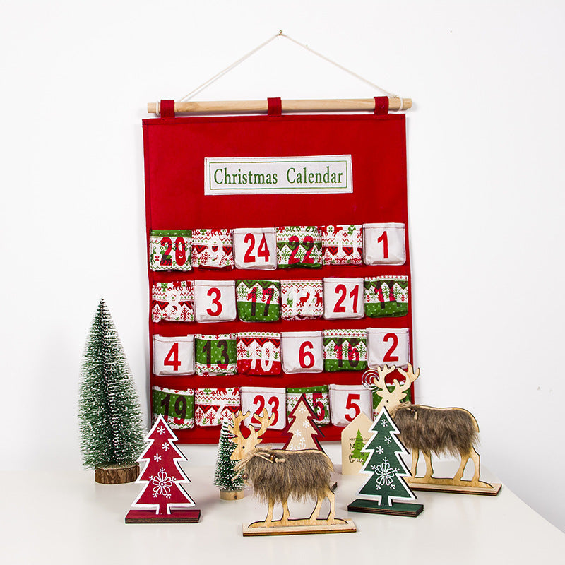 Christmas Hanging Calendar Storage Bag Decoration