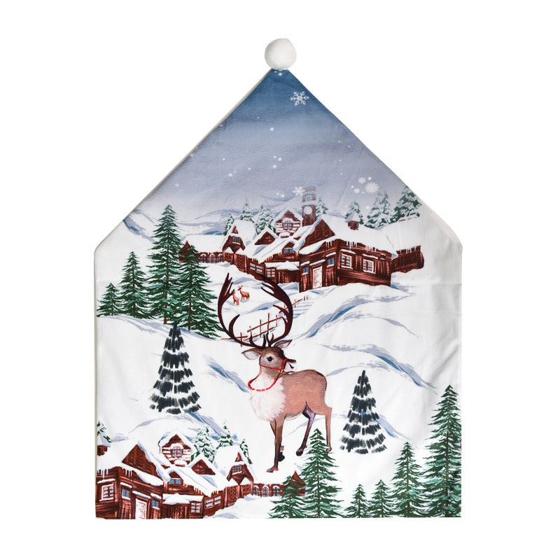 Christmas Embroidered Chair Cover Decoration