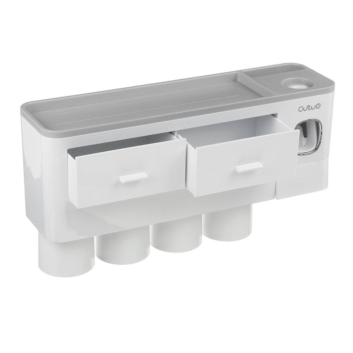Safe PP Plastic Magnetic Toothbrush Holder With Drawer