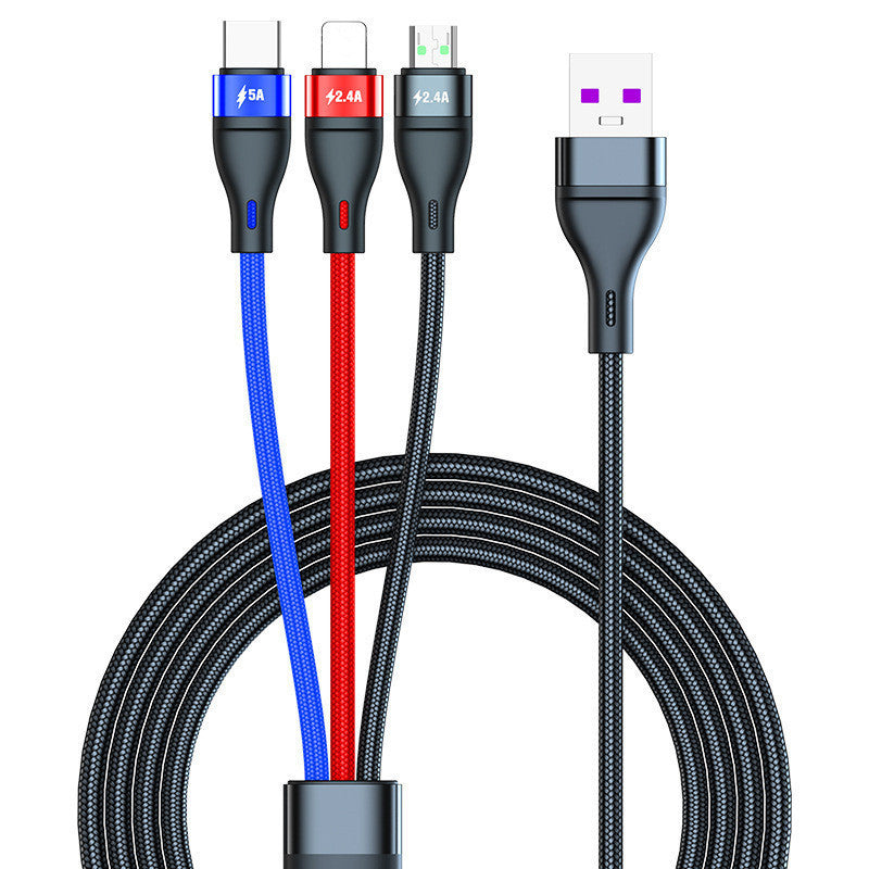 Three-in-one Mobile Phone Data Cable