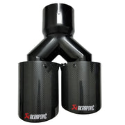 Car Modified Muffler Double Out Bright Black Exhaust Pipe Tail Throat