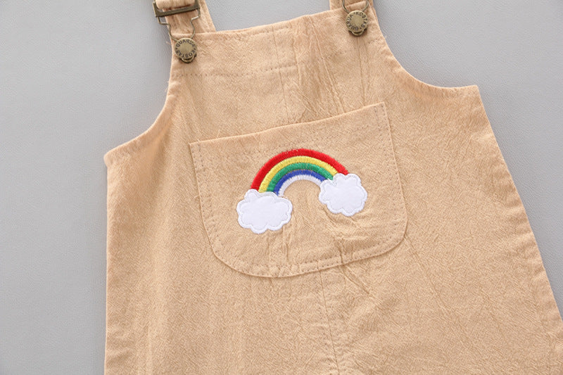 Rainbow Bib Pants for Girls – Cute Baby Kids Overalls Outfit
