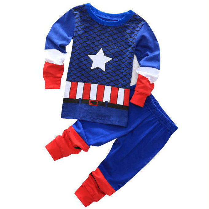 Boys Cotton Pajama Set Regular Fit Sleepwear Long Sleeve