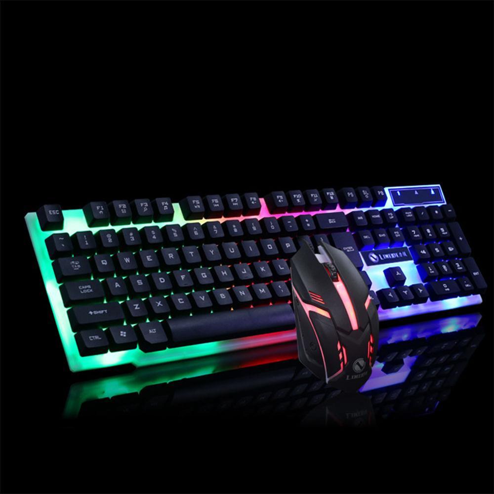 GTX300 RGB Gaming Keyboard & Mouse Combo – Backlit “Glowing” Set, Adjustable DPI (USB Wired)