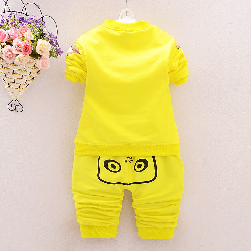 Boys' New Clothes Cartoon Bear Three-Piece Suit