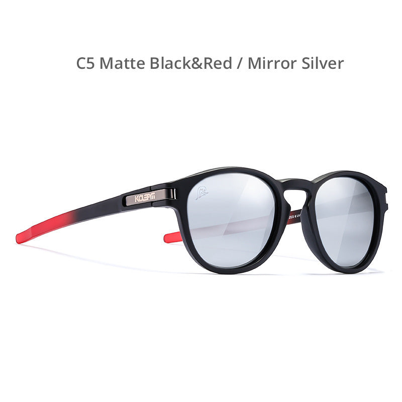 Polarized Round Leopard Print TR90 Sunglasses