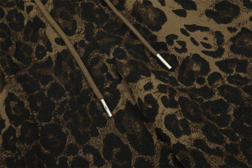 Men's Leopard Print Cargo Shorts Regular Cotton Streetwear