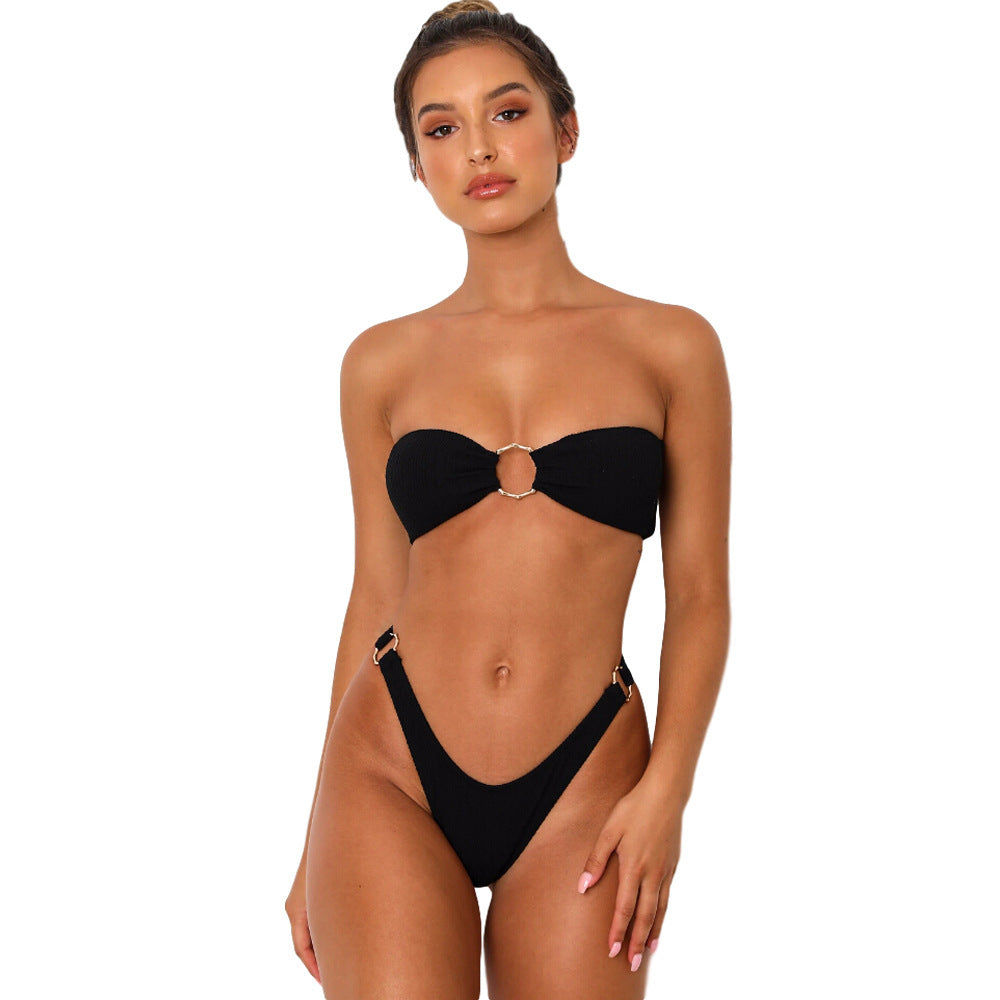 Women’s Solid Color Bikini Set – Sexy Padded Swimwear