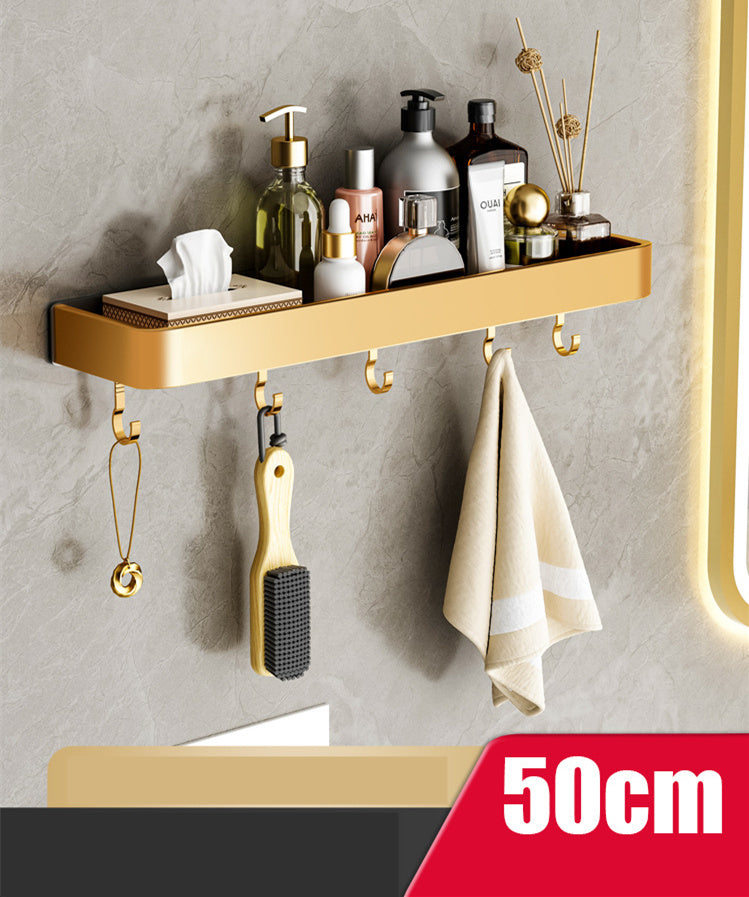 Perforated Bathroom Towel Storage Rack – Wall-Mounted, Drilled Installation