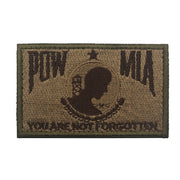 POW MIA Black & White Flag Embroidery Velcro Label – Military Patch for Clothing & Bags