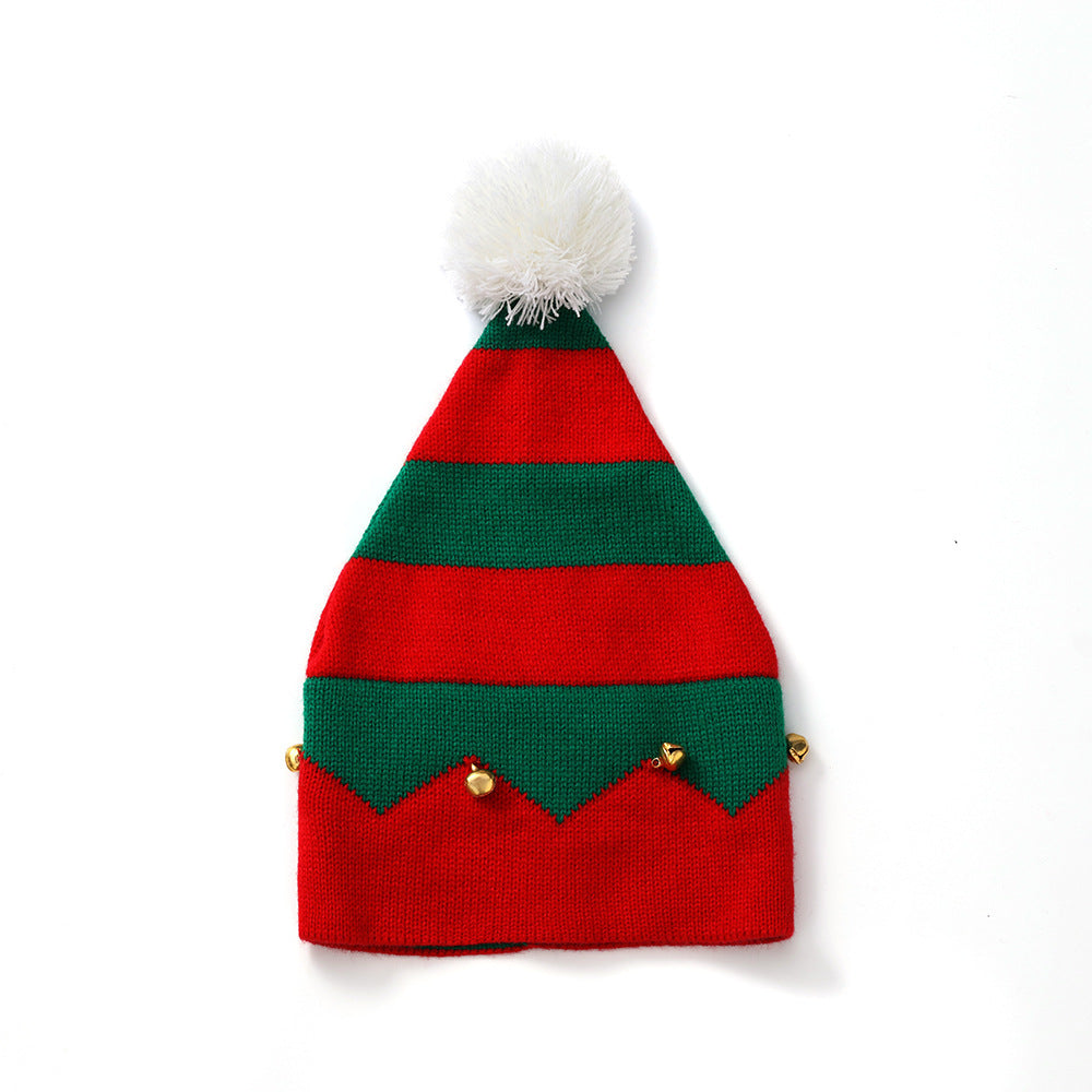 Children's Christmas Striped Knitted Woolen Hat