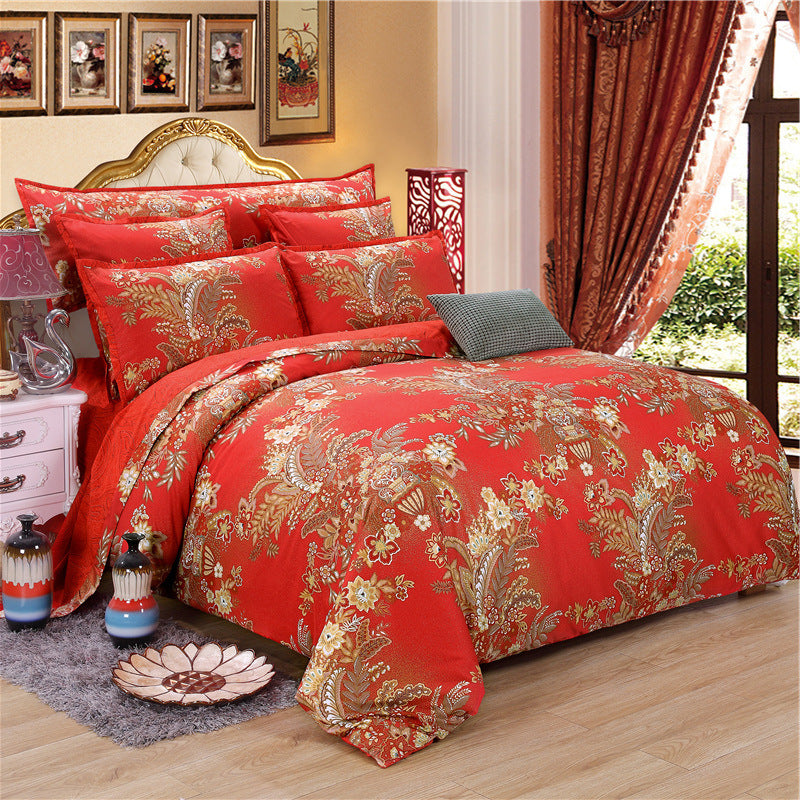 Pure Cotton Twill Plant and Flower Printed Bedding Set