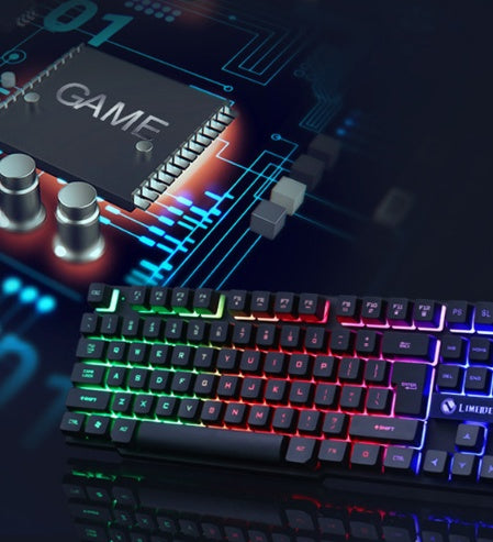 Backlit Keyboard & Mouse Combo – RGB Gaming Set, Adjustable DPI Mouse, Plug-and-Play USB