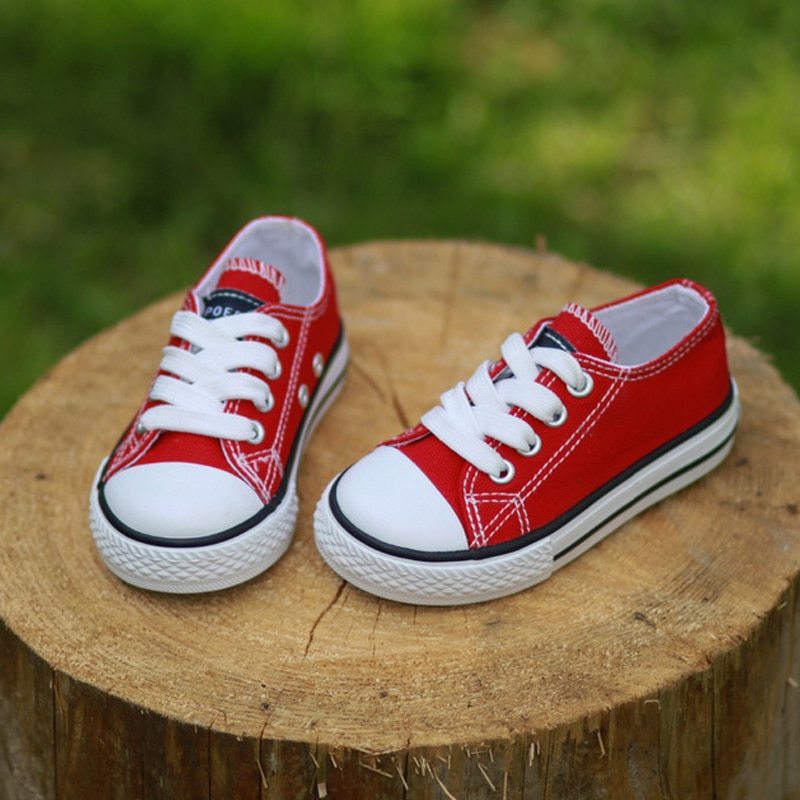 Unisex Kids Canvas Shoes Low Top Non Slip Regular Fit