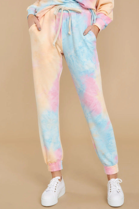 Women's Relaxed Fit Printed Sweater Set Poly Blend Pink