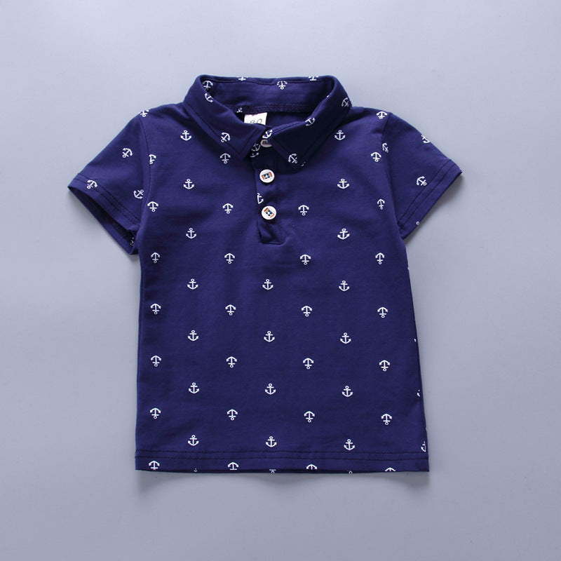 Unisex Anchor Print Cotton T Shirt Casual Relaxed Fit