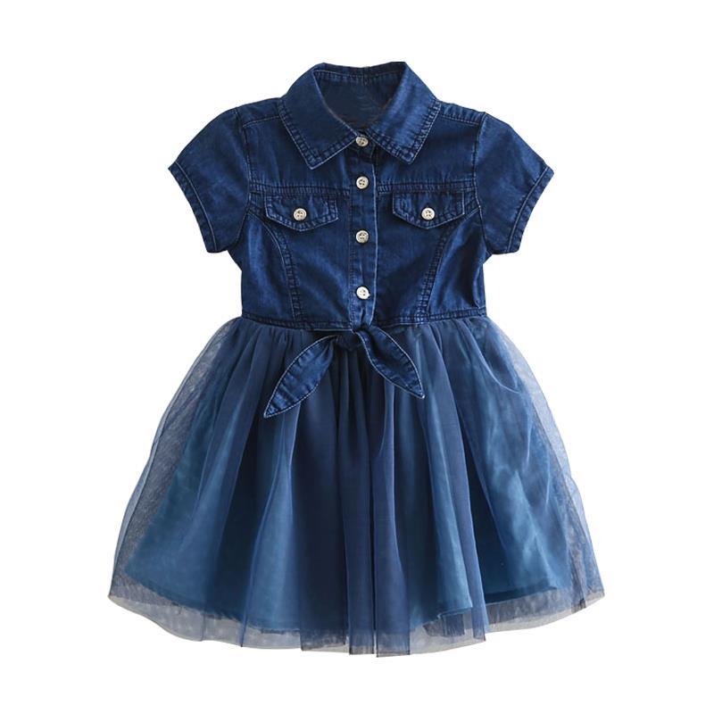Womens Denim Short Sleeve Casual Dress Relaxed Fit Everyday