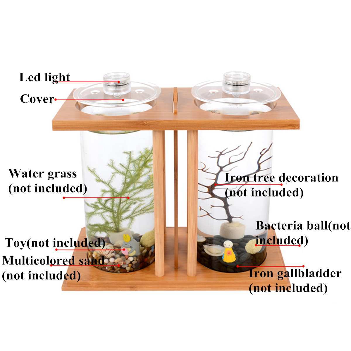 Bamboo Eco Mini Desktop Aquarium