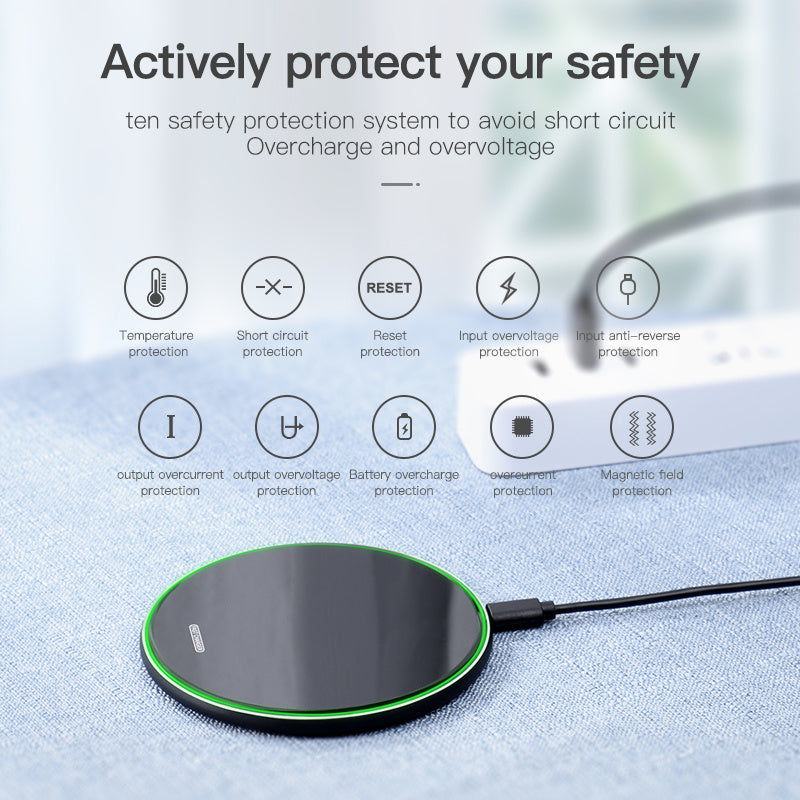 15W Fast Wireless Charger – Qi Phone Charging Pad, USB-C, Case-Friendly