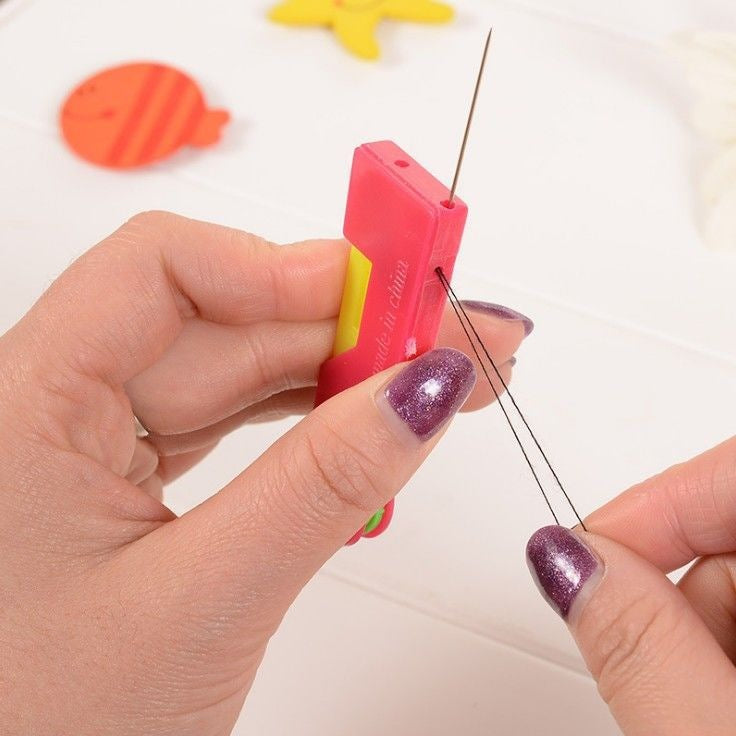15-Piece Automatic Sewing Needle Threader & Household Thimble Set