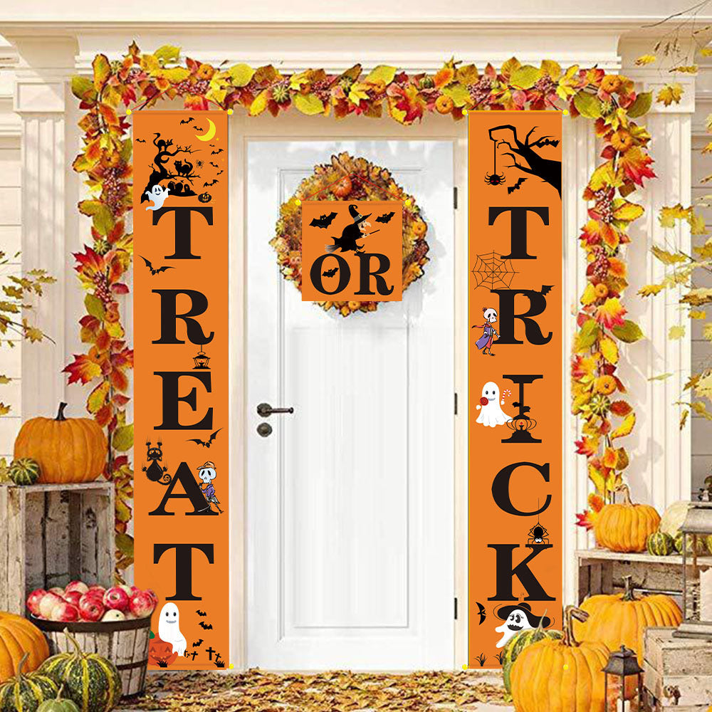 Halloween Outdoor Banner – Spooky Hanging Couplets Decoration for Yard and Porch