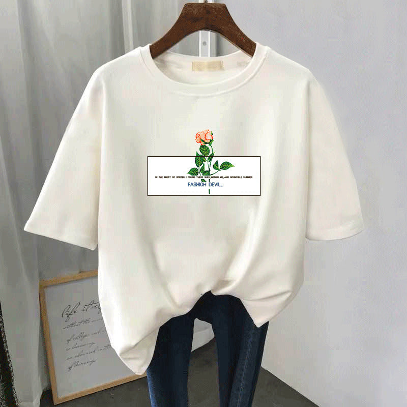 Women's Loose Fit School Style T-Shirt – Casual Everyday Top
