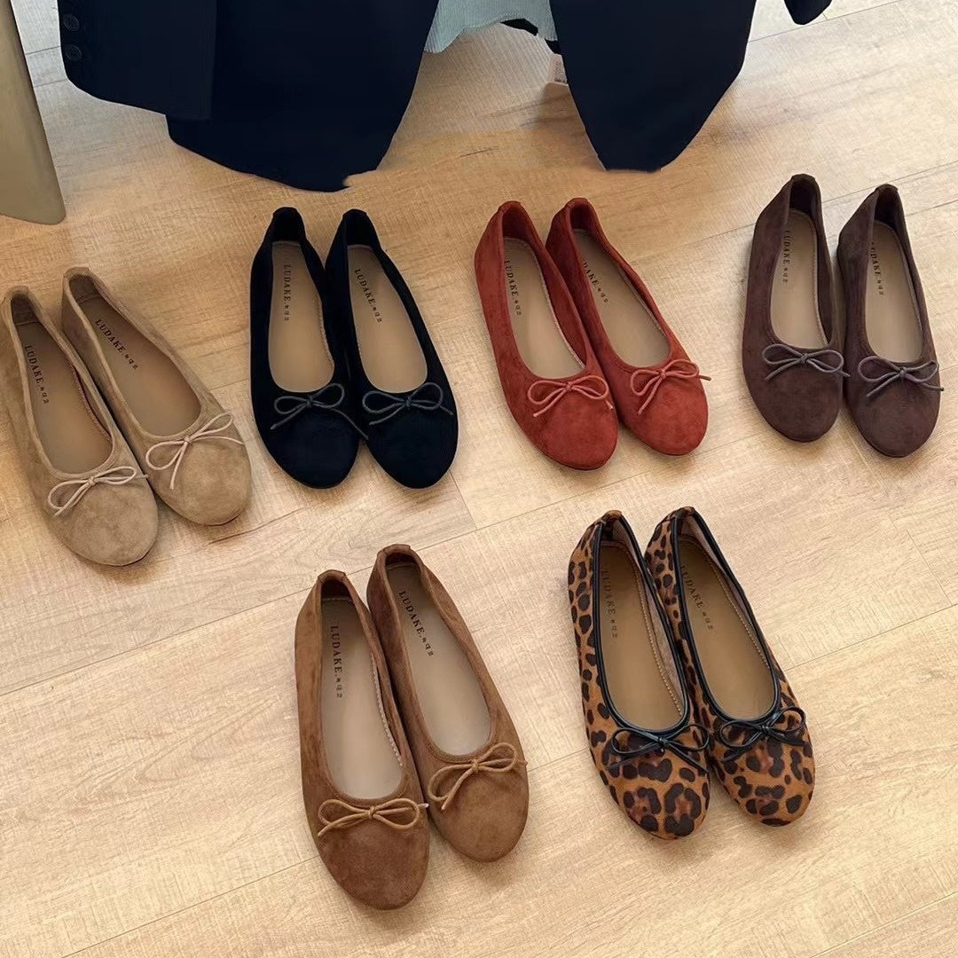 Low-cut Ballet Shoes Bow Flat Shoes