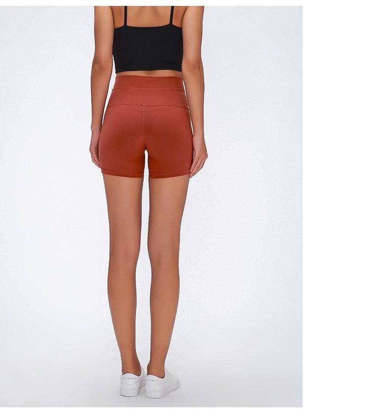 High-Waist Hip-Lifting Sports Shorts – Women's Tight Fit Fitness Pants