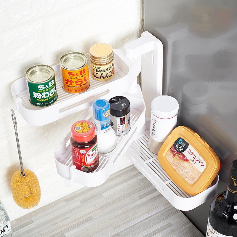 Rotating Wall-Mounted Storage Box – Punch-Free Plastic Organizer for Kitchen & Bathroom