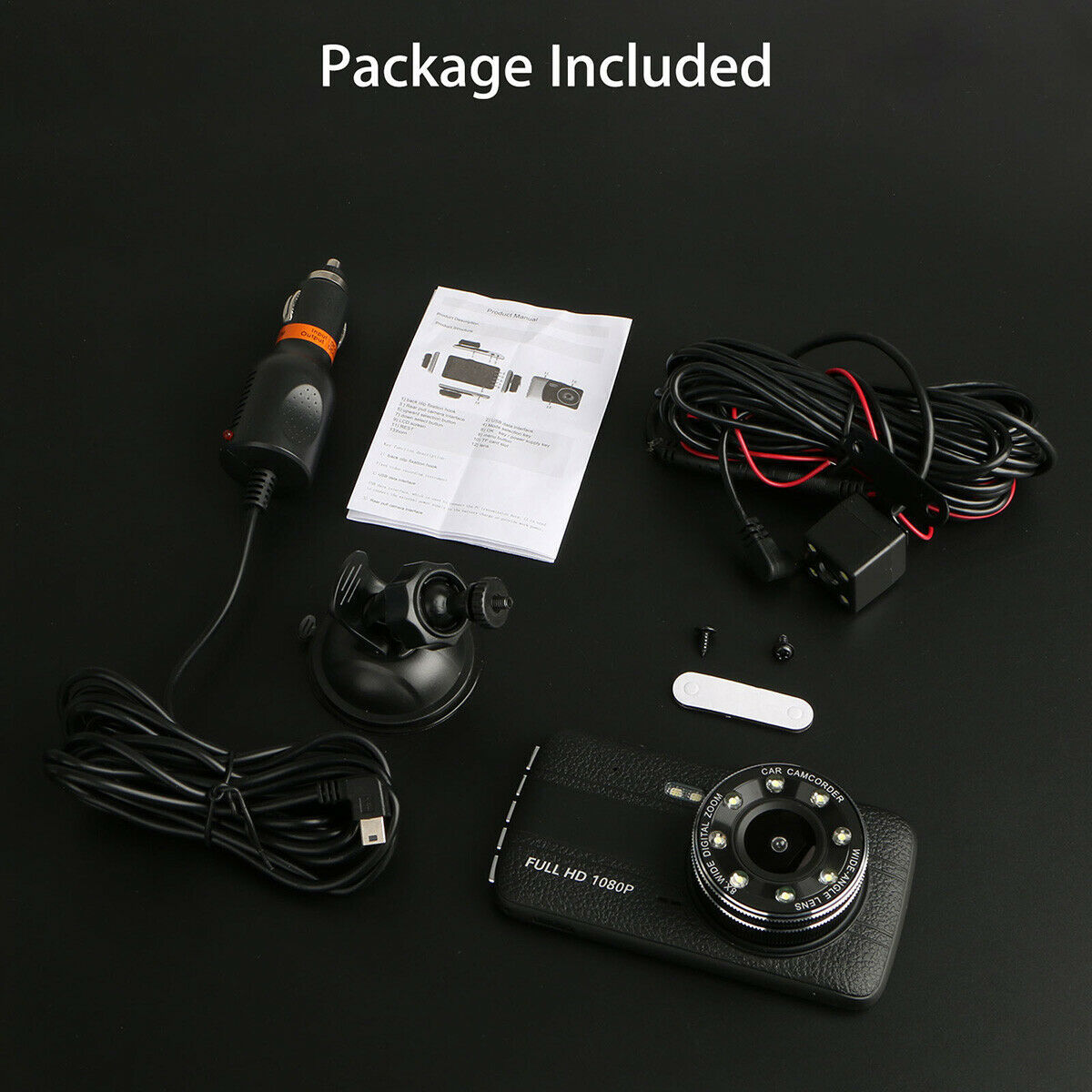 Dash Cam with 8 IR Lights – HD Night Vision Driving Recorder