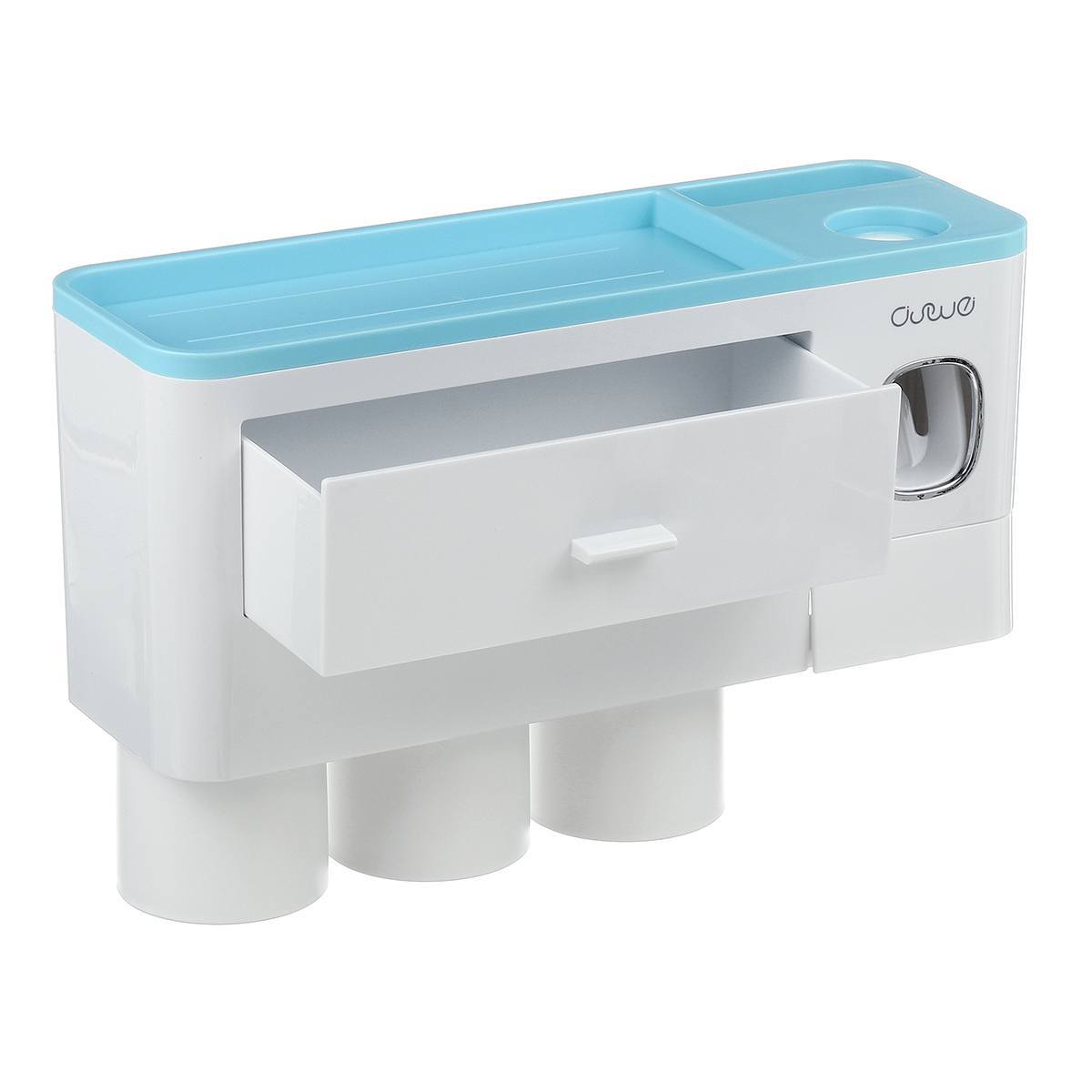Safe PP Plastic Magnetic Toothbrush Holder With Drawer