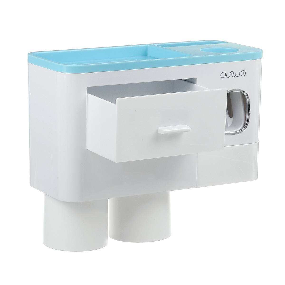 Safe PP Plastic Magnetic Toothbrush Holder With Drawer