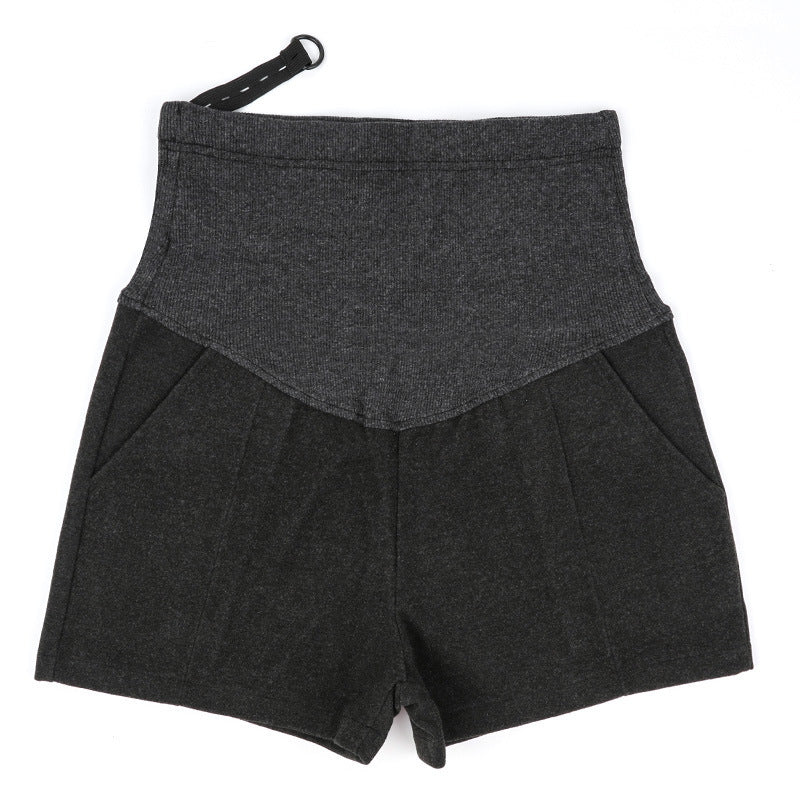 Tide Mom Woolen High-Waist Maternity Shorts – Stomach Lift Pregnancy Bottoms
