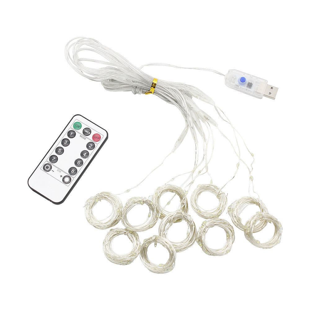 LED Curtain String Lights USB Powered Window Garland Decoration