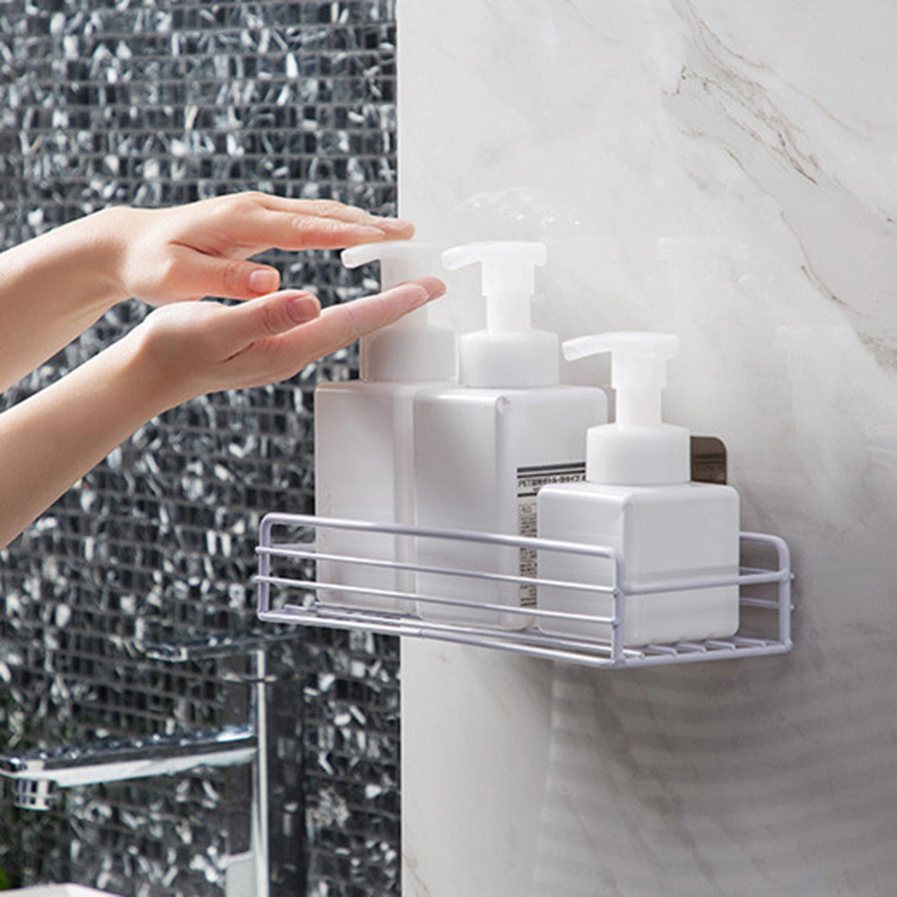 Punch-Free Wall-Mounted Bathroom Shelf – No-Drill Easy Installation Storage Rack