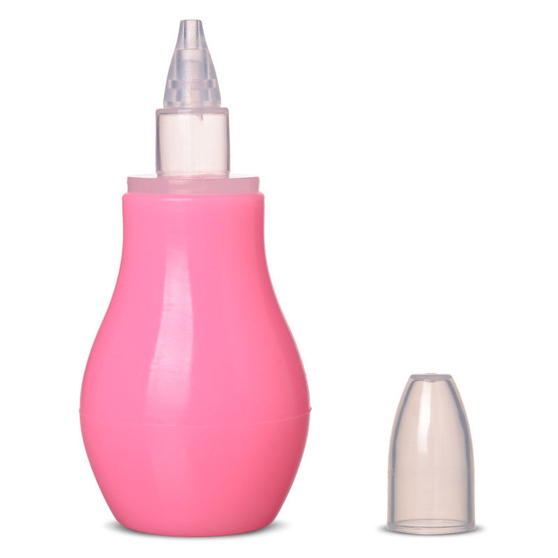 Baby Nasal Aspirator – Soft Silicone Snot Cleaner with Dust Cap (Pink/Blue)