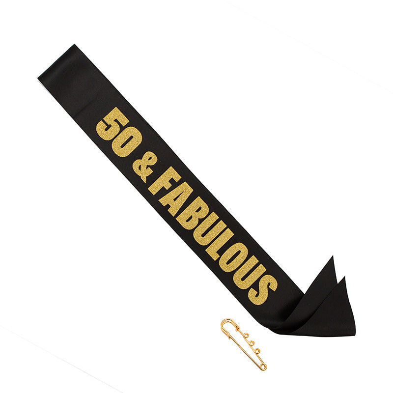 Bright Colorful Satin Birthday Party Shoulder Straps