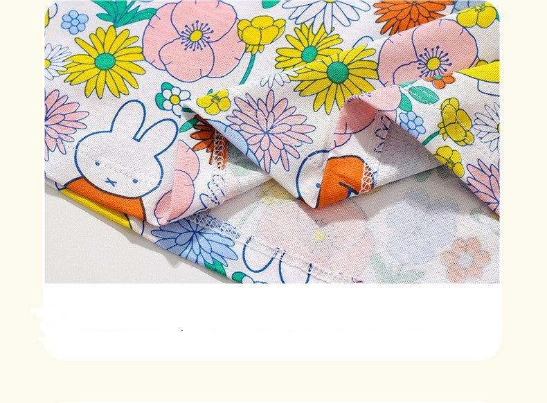 Cartoon Printing Lapel Cotton Girls' Dress