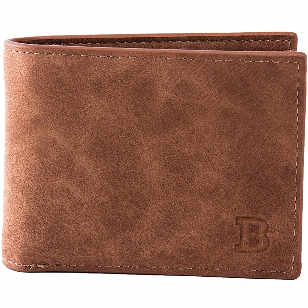 Men's Fashion Slim Wallet with Coin Zipper – Small Money Clip Purse