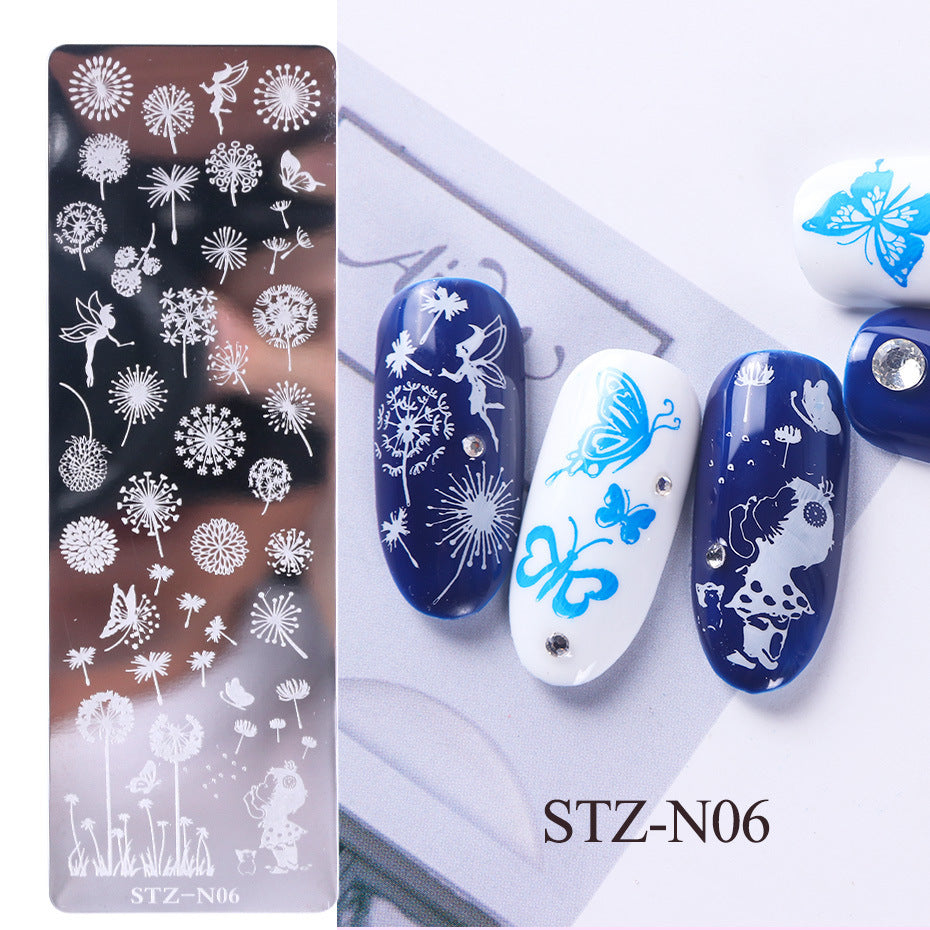 Nail Print Plate – Long Steel Stamping Template for Nail Art