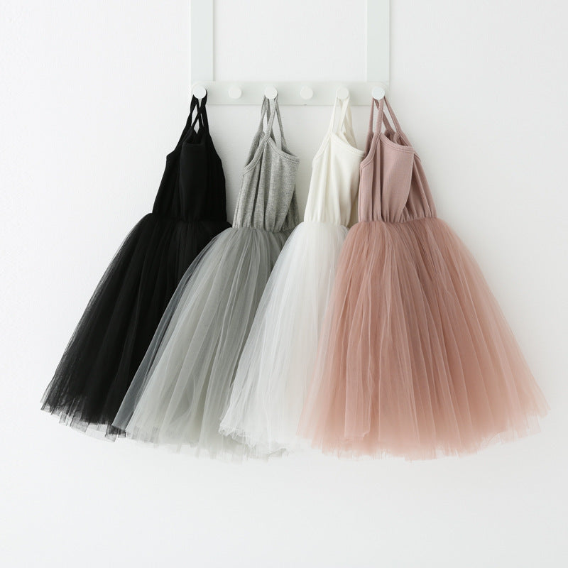 Girls Princess Pleated Suspender Dress Pure Cotton Deluxe